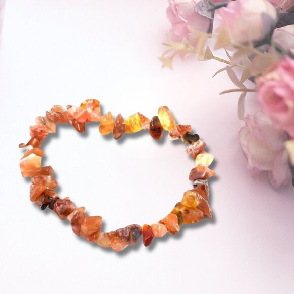 Natural Stone Healing Pure Red Agate Beads Stretch Bracelet Fine Jewelry - Picture 6 of 13